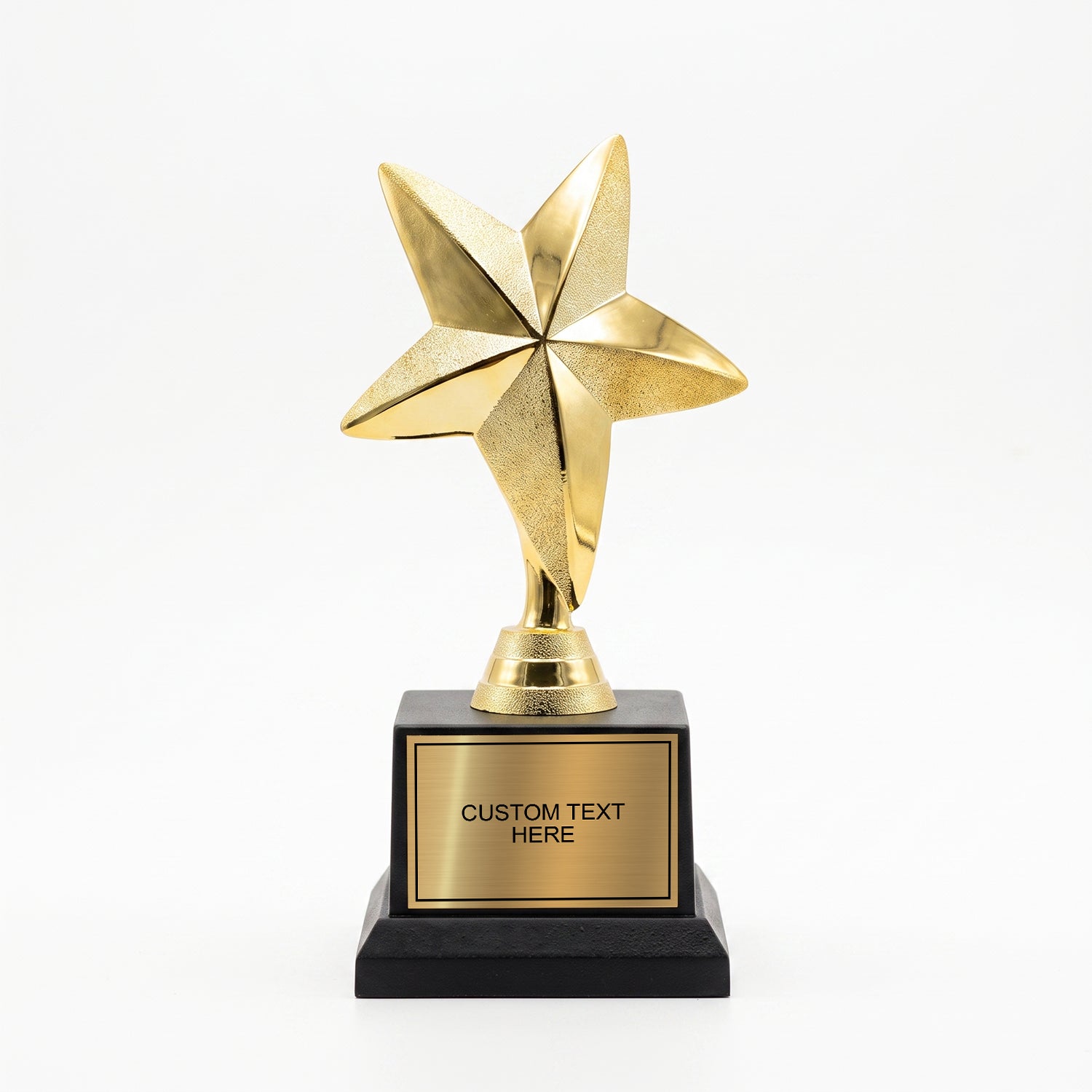 Gold star trophy on a black base